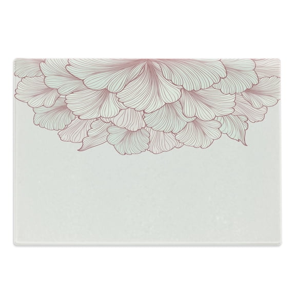Floral Cutting Board, Pastel Toned Bridal Flower Carnation Closeups Illustration, Decorative Tempered Glass Cutting and Serving Board, in 3 Sizes, by Ambesonne