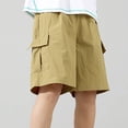 thumbnail image 4 of ITSAME Boys Cargo Shorts Quick-Dry Multi-Pocket Loose Fit Summer Outdoor Casual Shorts Khaki Size 6, 4 of 9