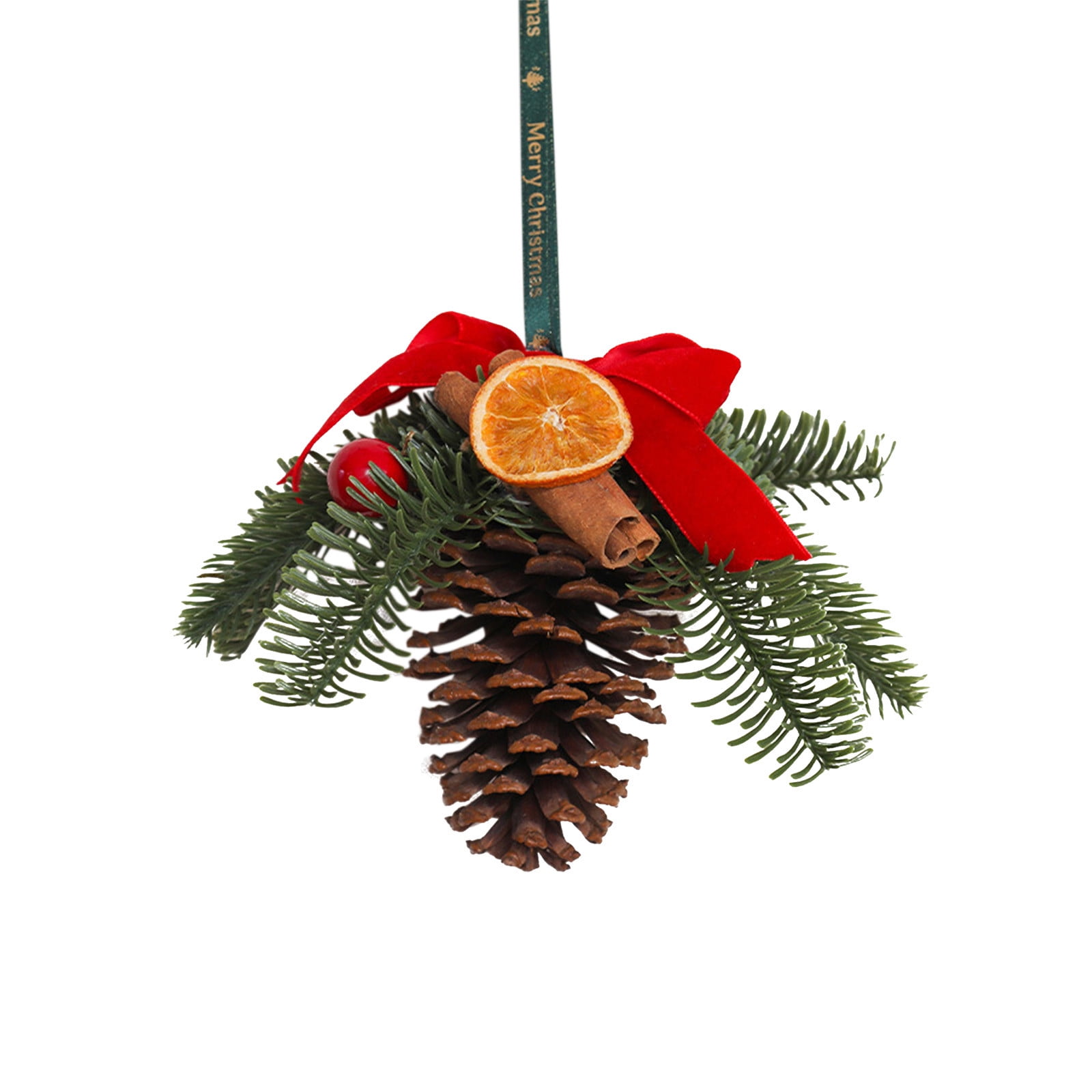 Piñas navideñas de 20 x 15 cm con lazo, piña de nieve con rodaja de ...