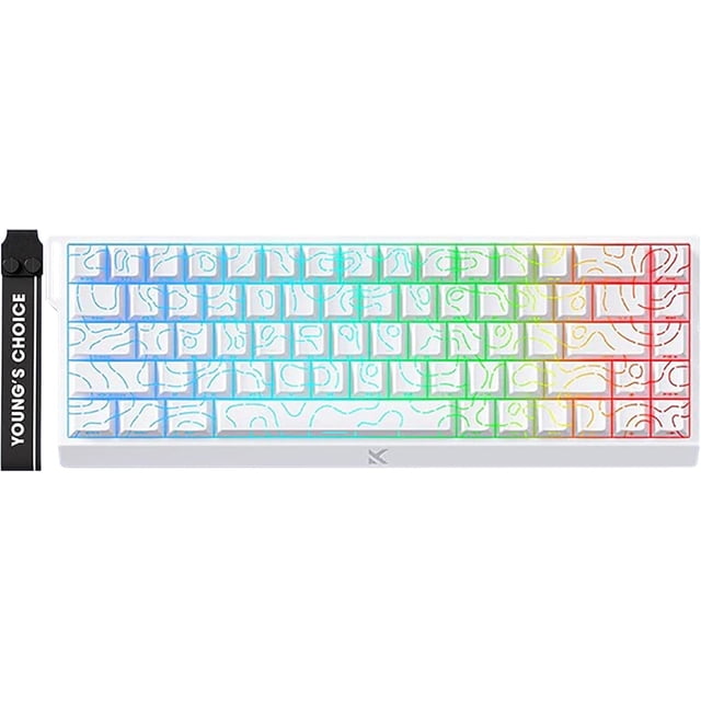 YANTONG MCHOSE ACE 68 Pro Wired Magnetic Switch Mechanical Gaming Keyboard, Rapid Trigger 60% Hall Effect Keyboard, Hyper-Fast Adjustable Actuation, 8K Hz Polling Rate, RGB HotSwap, for PC/Mac, White