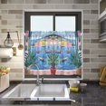 thumbnail image 4 of Yayeee Kitchen Curtains Tier Pair Light Filtering 27"x36" Rod Pocket Short Cafe Window Panel, Pink Window, 4 of 7