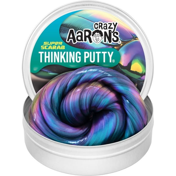 Crazy Aaron's Thinking Putty 4" Tin - Super Illusions Super Scarab - Multi-Color Putty, Soft Texture - Never Dries Out