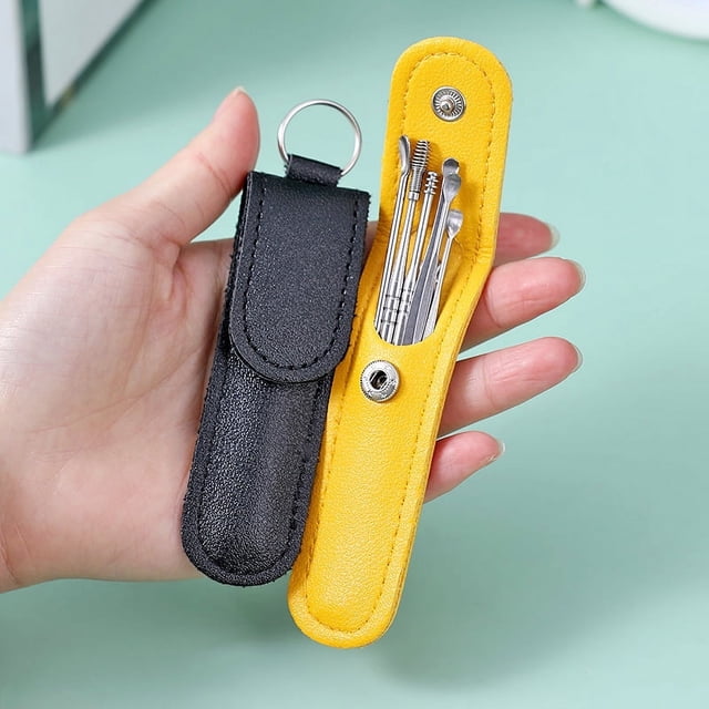 2 uds kit profesional de eliminación de cera de los oídos, herramientas de eliminación de cera de los oídos, limpiador de oídos en espiral reutilizable, limpiador de curetas de oídos