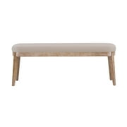 Eleanor Mid-century Upholstered Dining Bench, Entryway Bench with Solid Wood Frame, Beige
