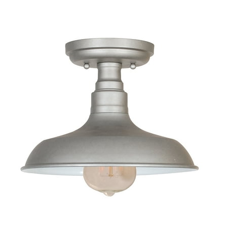 Design House 519876 Kimball 1-Light Ceiling Mount Industrial Light, Galvanized Steel