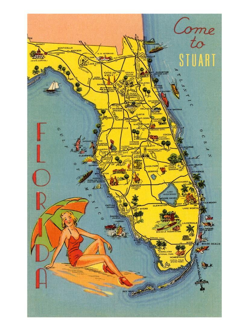 Come to Stuart, Florida Print Wall Art - Walmart.com - Walmart.com