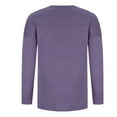 thumbnail image 6 of Women's Winter Warm Sweaters Solid Color Long Sleeved Knitted Loose V Neck Purple Fall Clothing (3XL), 6 of 8