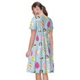 thumbnail image 2 of Bixox Robe d'Été à Manches Courtes pour Femmes Robe Ample Longueur Genou avec Poches-Joyeuses Pâques, 2 of 7