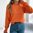 thumbnail image 6 of Halloween Sweaters For Women Plus Size Hollow Out Pumpkin Graphic Knit Long Sleeve Sweatshirt Crew Neck Lounge Funny Tops 2025 Fall Winter Holiday Trendy Sweater, 6 of 8