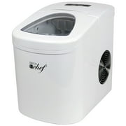 Deco Chef White Compact Electric Top Load Ice Maker with The Smoothies Bible Recipe Book