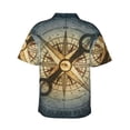 thumbnail image 3 of Daiia Vintage Compass Hawaiian Shirt for Men Gentle Cotton Regular Short Sleeve Casual-3X-Large, 3 of 9
