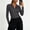 #4Gray, variant on AcaicsNo Boundaries Women's Long Sleeve Knit Top, Slim Fit Ribbed V Neck Polo Collar Solid Casual Sweater