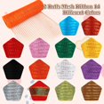 thumbnail image 3 of 2 Rolls Red Mesh Ribbon, Christmas Deco Mesh 10 Inch x 30 Feet Each Roll, Metallic Red with Foil Ribbon for Christmas Tree Decorations Halloween Party Decor Crafts Wreaths,Naranja, 3 of 7