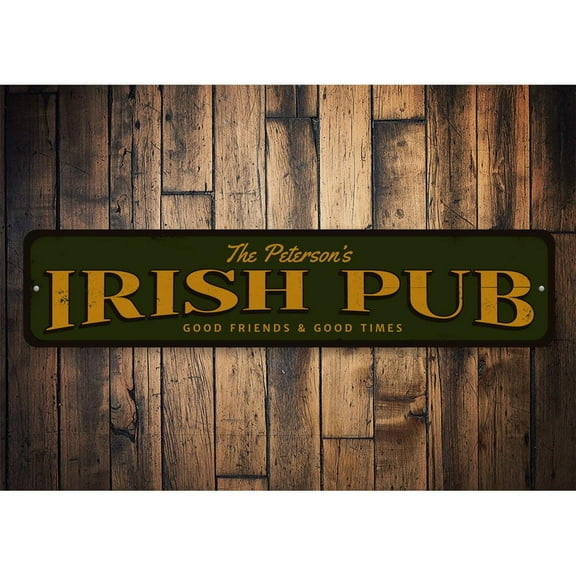 Vintage Irish Pub Novelty Decor, Metal Wall Sign - 4x18 Inches