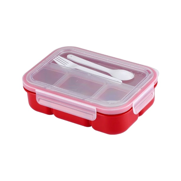 Pisexur Batería de cocina Lonchera grande con 4 compartimentos, hermética, apta para comer fuera, trabajar, ir a la escuela, de plástico, sellada para microondas. para la cocina del hogar