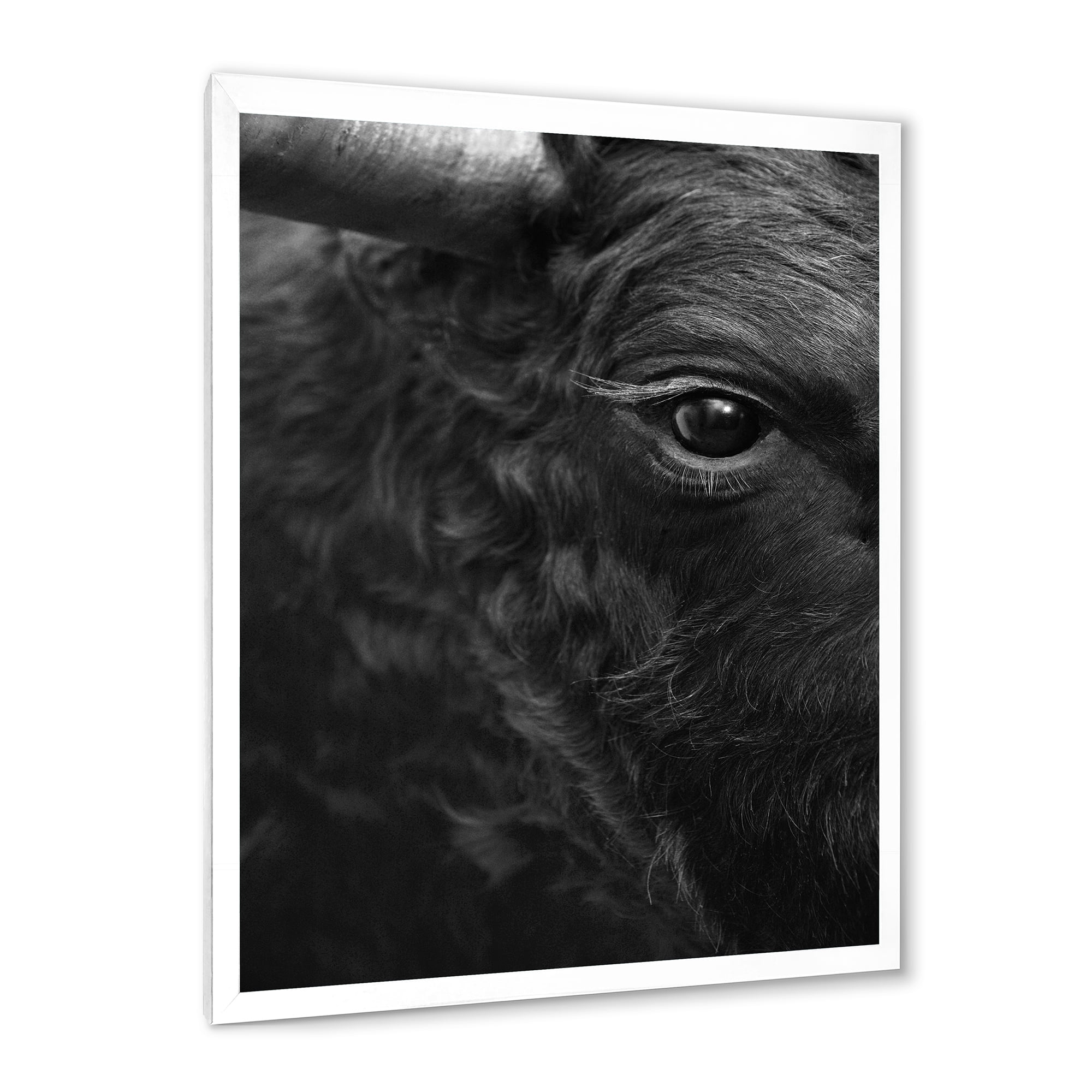 Designart 'Close Up Of Eye Of A Bull' Farmhouse Framed Art Print