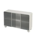 thumbnail image 6 of Hassch Modern Accent Cabinet in White, Sideboard Buffet Display Cabinet with Storage Shelf and 3 Glass Doors, for Living Room,Entryway,Dining Room, 47.25"L x 14.2"W x 29.92"H, 6 of 8
