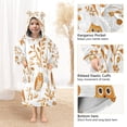 thumbnail image 4 of Wearable Blanket with Sleeves and Pocket Oversized Hooded Sweatshirt 3-14 YR Orange Owls S, 4 of 7
