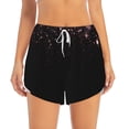 thumbnail image 3 of Uemuo Sparkling Pink Night Sky Pattern Women's Athletic Shorts High Waisted Running Shorts with Liner Pockets Gym Elastic Workout Shorts-Large, 3 of 9