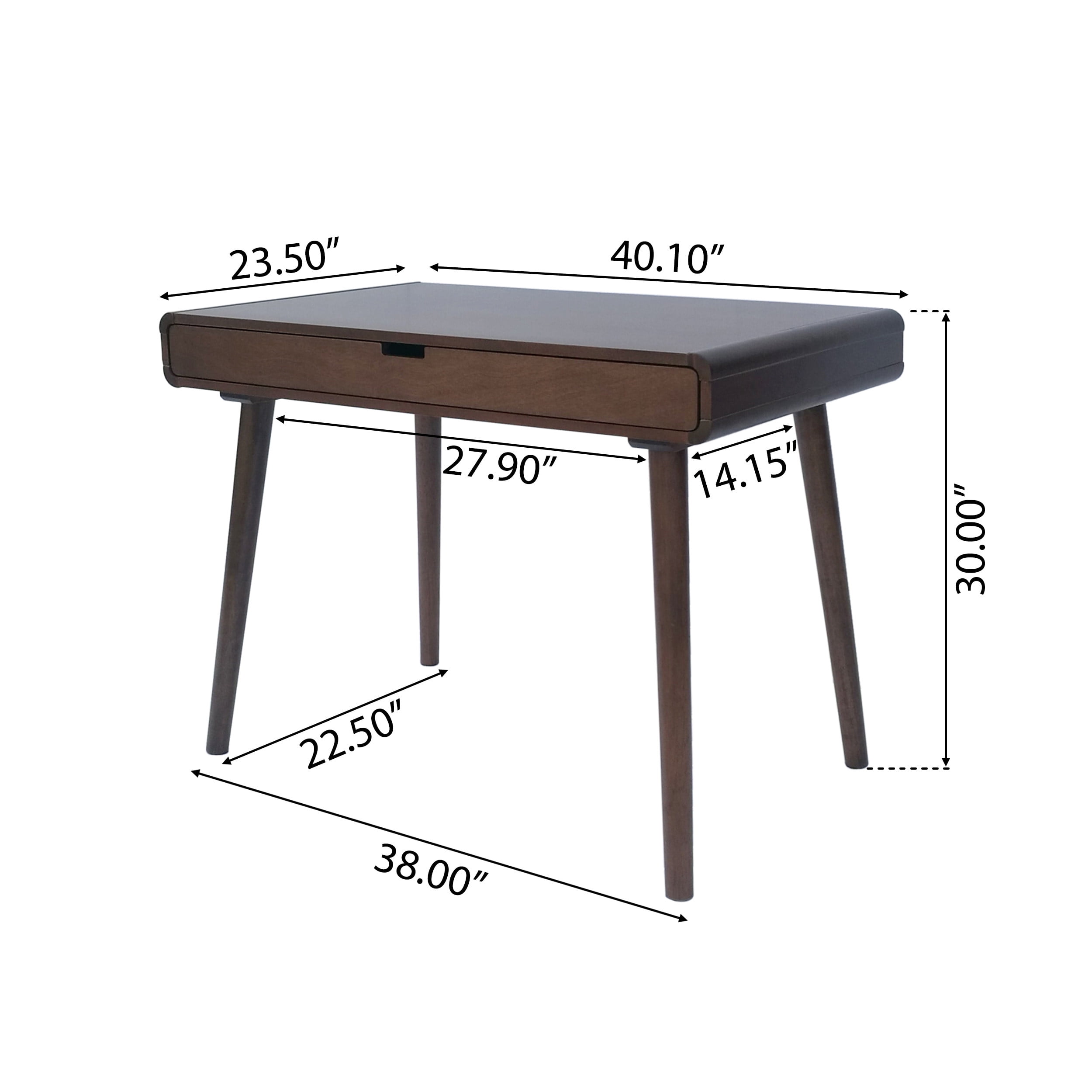 Writing Desk with Large Drawers, Computer Table for Home Office Workspace or Entryway, Brown