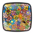 thumbnail image 1 of 4 Pcs Square Cabinet Handle Cupboard Knob Drawer Pulls Handle Hippie Flowers Drawer Knobs with Screws Furniture Decoration, 1 of 5
