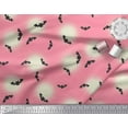 thumbnail image 2 of Soimoi Moss Georgette Fabric Moon & Bat Halloween Print Sewing Fabric Yard 42 Inch Wide, 2 of 3