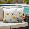 thumbnail image 5 of Spring Wildflowers Pillow Covers 2 Pack Spring Watercolor Pink Yellow Daisy Floral Leaf Beige Pillowcase Waterproof Outdoor Throw Pillow Cover for Patio Garden Square Cushion 26”x26”, 5 of 9