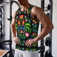 thumbnail image 5 of KLL Roosters and Flowers Print Men's Muscle Gym Workout Stringer Tank Tops Bodybuilding Fitness T-Shirts Tank Tops Men-3X-Large, 5 of 7