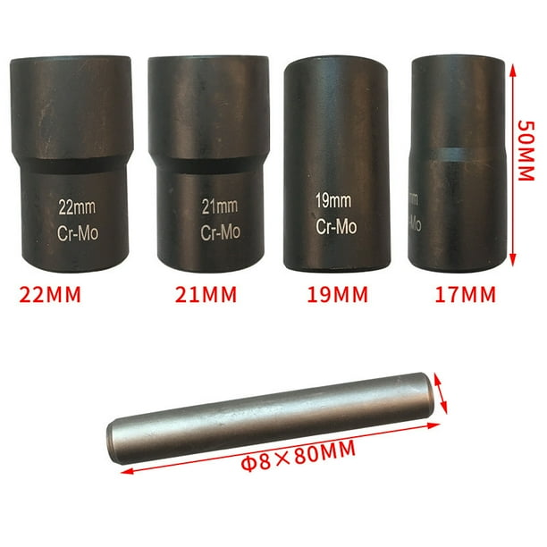 Socket Sets Nut Extractor Damaged Bolt Extractor Socket 4 Sizes 17mm 19mm 21mm 22mm 5PCS