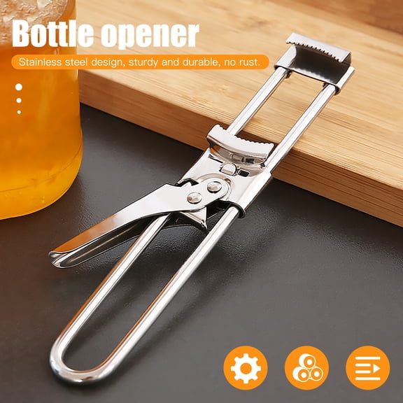 Bobasndm Opener Adjustable Jar & Bottle Opener, Adjustable Multifunctional Stainless Steel Can Opener Jar Lid Gripper, Manual Jar Bottle Opener Kitchen Accessories