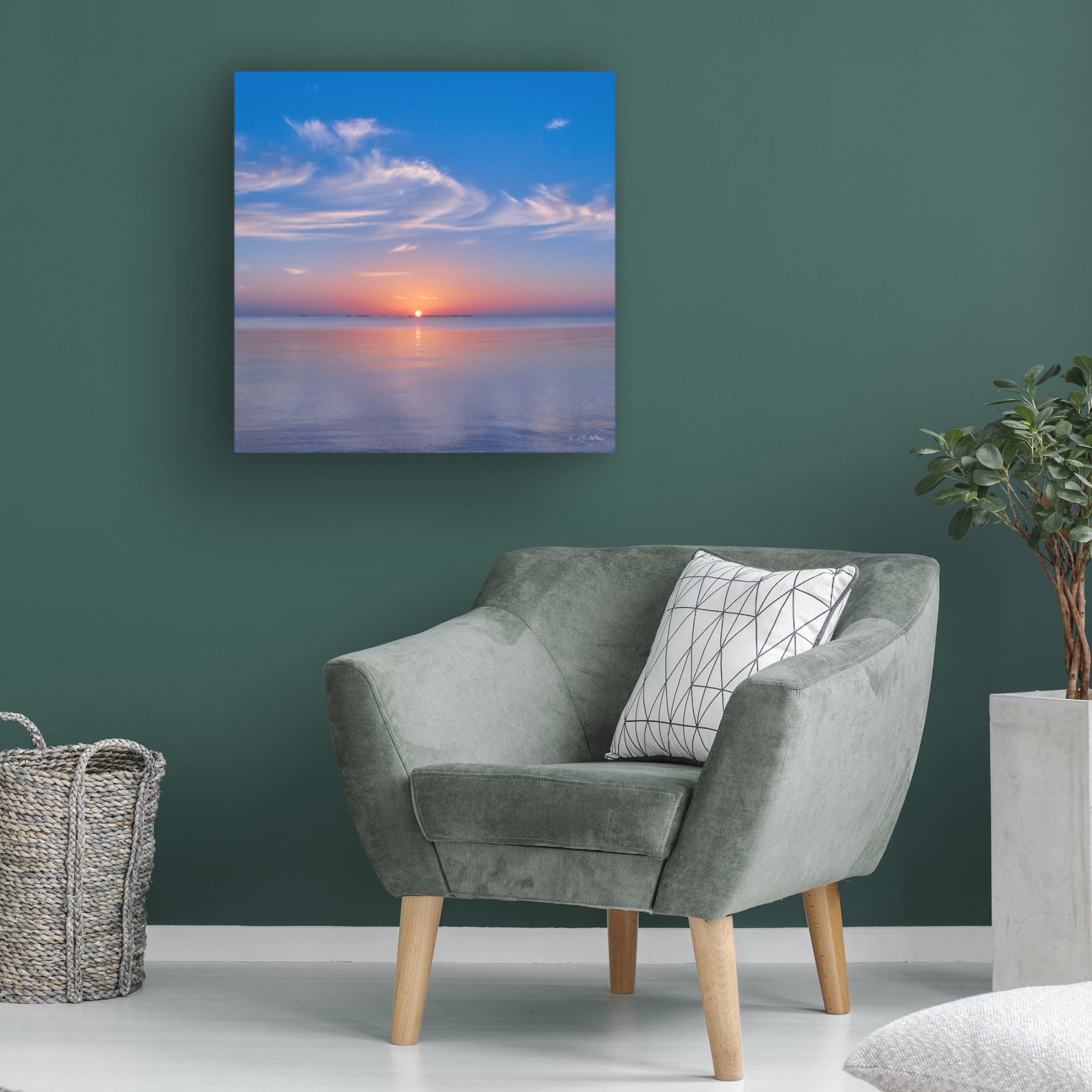 Canvas Wall Art - Kent Burkhardsmeier 'Peaceful Dawn II' Wall Art for Living Room, Bedroom, or Office Décor by Trademark Fine Art - 24 x 24 Inches
