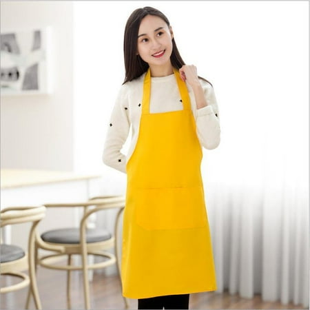 

QING SUN Apron Home Kitchen Apron Bib Sleeveless Halter Apron Waterproof Oilproof Hand Rubable One Piece