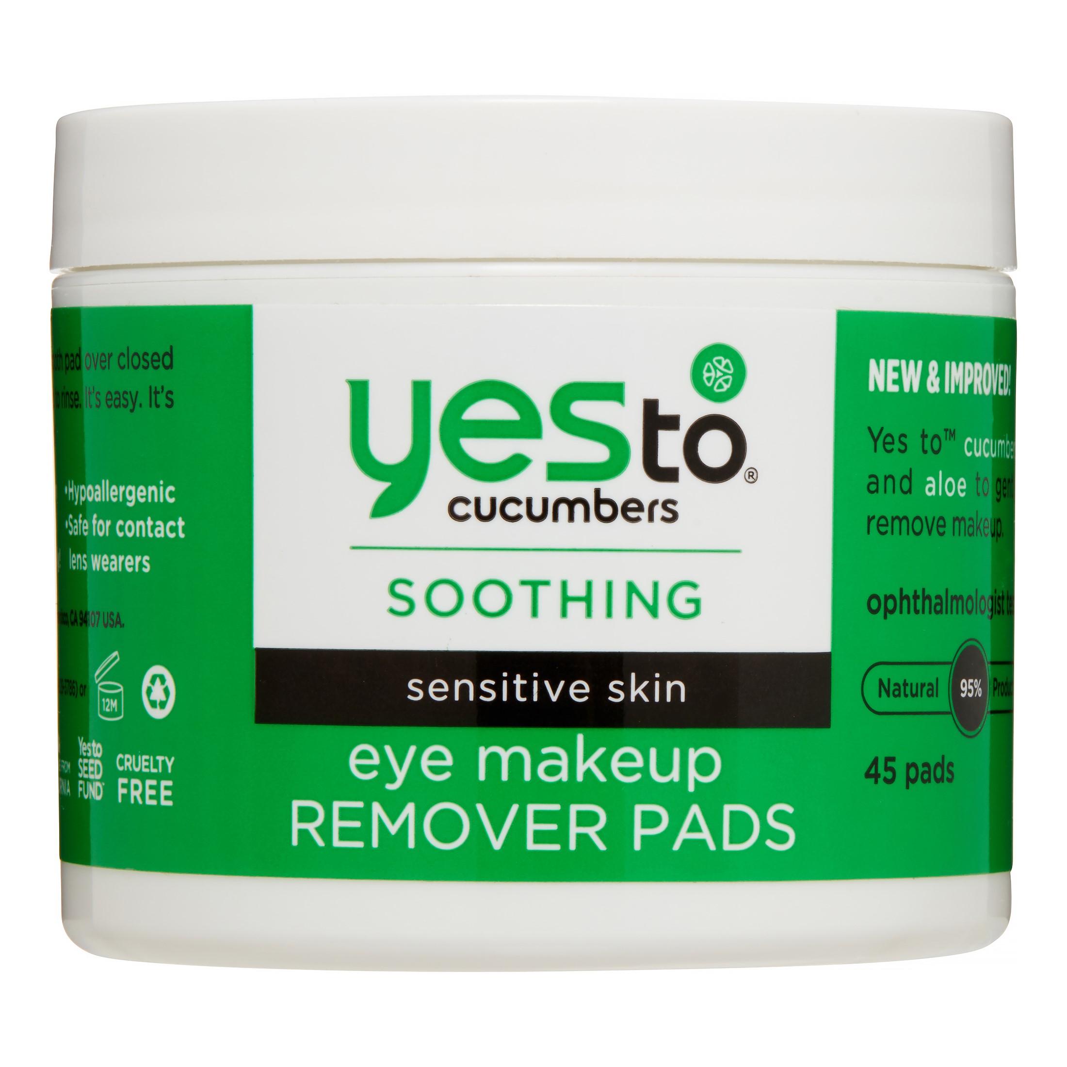 Yes To Cucumbers Eye Makeup Remover Pads 45 Ct