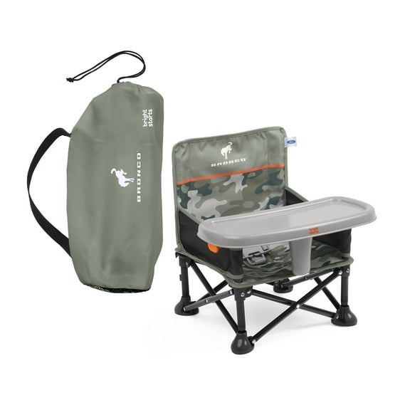 Ford Bronco Pop 'N Sit Portable Booster Chair by Bright Starts, Camo, Unisex, Infant to Toddler