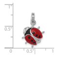 thumbnail image 2 of 925 Sterling Silver Solid Enameled Red Ladybug Charm 12x9mm Wide Pendant Necklace for Women, 2 of 2