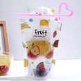 thumbnail image 2 of Nueva bolsa de plástico mate para bebidas, bolsa de embalaje con cierre repetible, con pajita gratis, bolsas para bebidas, bolsas para jugo, café y líquido, 2 of 5