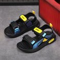 thumbnail image 4 of KPOPLK Kids Sandals Boys Lightweight Non-slip Athletic Sandals with Adjustable Webbing for Hiking Walking Beach Water Sports Size 4.5,Gold, 4 of 9