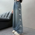 thumbnail image 4 of Girls Jeans Elastic High Waist Wide-Leg Palazzo Denim Pants Pants for Teen Girls Baggy Jeans for Girls, 4 of 7