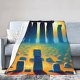 thumbnail image 1 of DouZhe Ultra-Soft Micro Fleece Lightweight Flannel Bed Blanket, Fantasy Stonehenge Rocks Print Cozy Warm Throw Blankets, 80"x60", 1 of 7