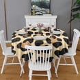 thumbnail image 2 of Leopard Print Pattern Round Tablecloth 60" X 60",Wrinkle Wipeable Table Cloth for Kitchen Dining Room Picnic Patio Party, 2 of 6