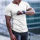 thumbnail image 5 of Camisas Para Hombre Elegantes Tops Casuales Sólido Cuello en V Redondo Delgado Camiseta de Manga Corta Camiseta de Fondo Odeerbi ODB165277, 5 of 7