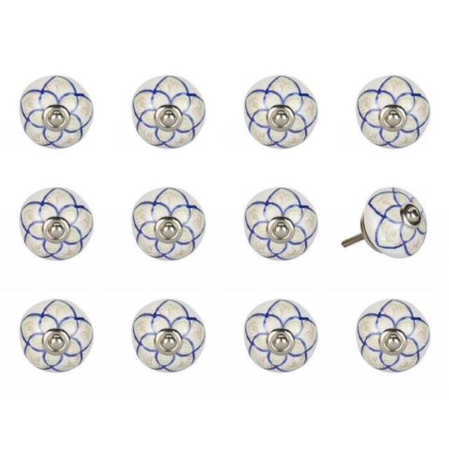 1.5" x 1.5" x 1.5" Ceramic/Metal Multicolor 12 Pack Knob