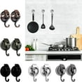 thumbnail image 2 of Set of 2 Heavy Duty Suction Hooks Removable Wall Hooks Reusable Bathroom Hooks Perfect for Kitchen Bathroom Bedroom Powerful Push Hooks, 2 of 3