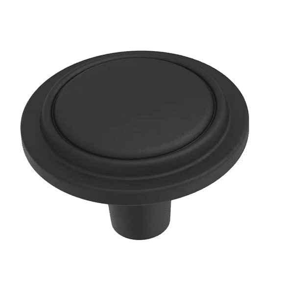 Liberty P40052C-FB 1 1/4" Round Ring Round Cabinet Knob Matte Black 4 Pack
