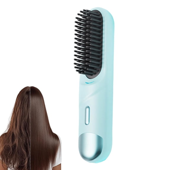 Specollect 1 Pcs Rechargeable Hair Straightener Brush 2-in-1 Styling Tool with Negative Ion Technology Fast Heating Portable Travel