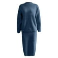 thumbnail image 5 of Letdown Women's Skirts 2 Piece Outfits Turtleneck Knit Sweater and Maxi Bodycon Skirt Sets 2 Piece Outfits Sweater Skirt Set (Blue,XXL), 5 of 6