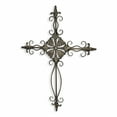 thumbnail image 3 of 22" Gray Metal Scroll Design Gray Hanging Cross Wall Decor, 3 of 5