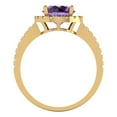 thumbnail image 4 of Halo Engagement Ring for Women - 1.8ct Simulated Alexandrite in 18K Yellow Gold Promise Ring, 4 of 6