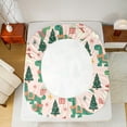 thumbnail image 5 of Manfei Funny Xmas Dinosaur Twin Sheet Sets 3 Pieces for Kids, Merry Christmas Twin Fitted Sheet, Snowman Snowflake Flat Sheet, Ultra Soft Home Decor, 5 of 7