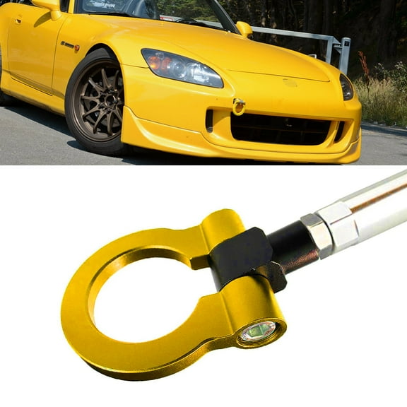 Xotic Tech JDM Sport Track Racing Style CNC Aluminum Screw-on Tow Hook Front Bumper Compatible with Acura TL or Honda Fit S2000 (Gold)